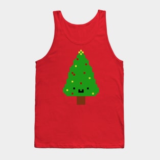 Cute Christmas Pixel Tree Tank Top